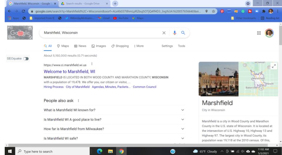 Marshfield, Wisconsin Job Search on Google