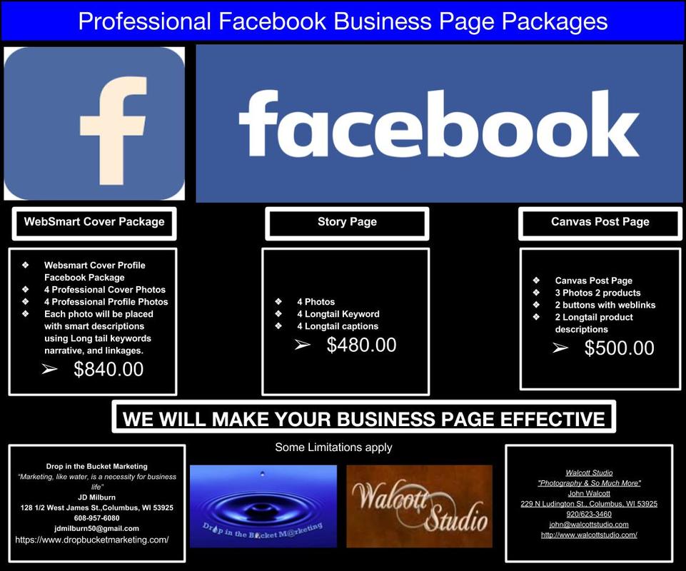 Professional Facebook Business Packages by Drop in the Bucket Marketing