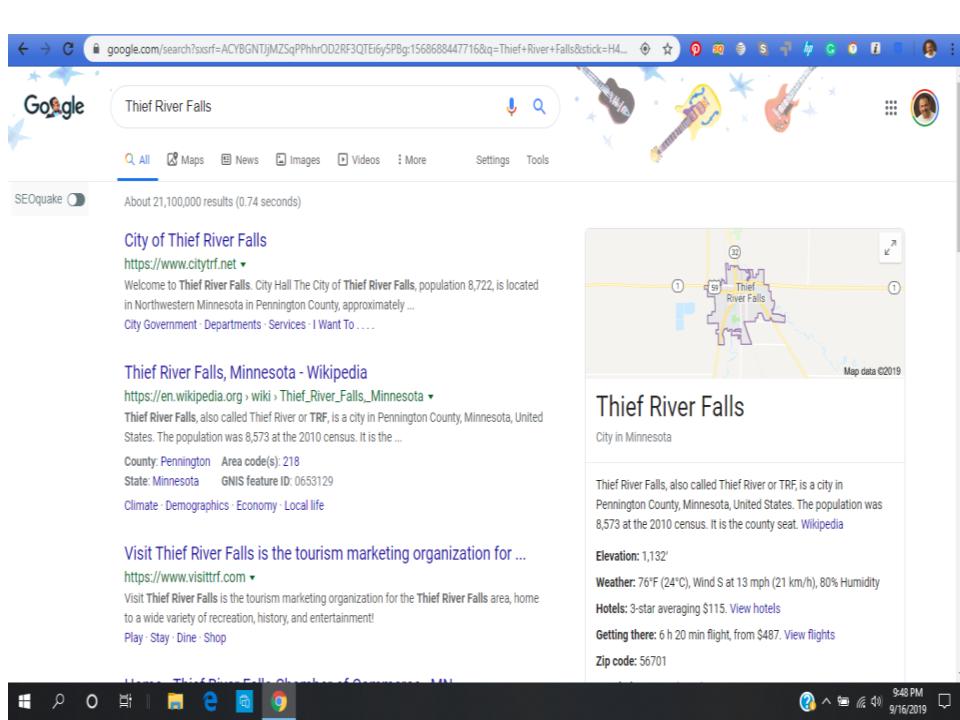 Community Search Engine Optimization Thief River Falls, MN Google